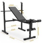 Rigel Adjustable Olympic Weight Bench Foldable Multipurpose Bench with Leg Extension and Curl for Home Gym Workouts