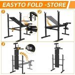 Rigel Adjustable Olympic Weight Bench Foldable Multipurpose Bench with Leg Extension and Curl for Home Gym Workouts