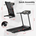 THERUN Incline Treadmill, 0-12% Auto Incline Treadmill for Running and Walking, 300 lbs Weight Capacity, Wide Belt,3.0HP,18" LED Screen, 2 Layers Shock-Absorbing Red