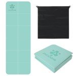 ZHZJCKSHB Foldable Yoga Mat for Travel -72''x24'' Portable 6mm/8mm Thick Fitness&Exercise Mat with Storage Bag, Non-Slip TPE Folding Workout Mat for Yoga, Pilates, Stretching, Home Fitness (Green, 24'' x 72'' x 1/3'')