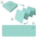 ZHZJCKSHB Foldable Yoga Mat for Travel -72''x24'' Portable 6mm/8mm Thick Fitness&Exercise Mat with Storage Bag, Non-Slip TPE Folding Workout Mat for Yoga, Pilates, Stretching, Home Fitness (Green, 24'' x 72'' x 1/3'')