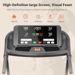 THERUN Incline Treadmill, 0-12% Auto Incline Treadmill for Running and Walking, 300 lbs Weight Capacity, Wide Belt,3.0HP,18" LED Screen, 2 Layers Shock-Absorbing Red