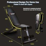 Teclor Weight Bench, Adjustable Strength Training Bench for Full Body Workout with Fast Folding, Incline Decline Exercise Workout Bench for Home Gym -New Version