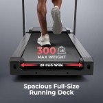 Sunny Health & Fitness Treadmill Elite Smart Auto Incline for Home Use, 20” Wide Running and Walking Deck, Flex Shock Suspension with 300 LB Weight Capacity Bluetooth SunnyFit App - SF-T723016…