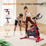 Exercise Bike, WENOKER Stationary Bike for Home, Indoor Bike with Whisper Quiet, Heavy Flywheel and Upgraded Digital Display