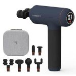 Sharper Image Powerboost Max Massage Gun - 6 Attachments, 7 Speeds, Quiet Motor| Deep Tissue Percussion Massager| Handheld Massage Tool for Back Shoulder Legs Full Body| Muscle Recovery & Pain Relief