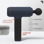 Sharper Image Powerboost Max Massage Gun - 6 Attachments, 7 Speeds, Quiet Motor| Deep Tissue Percussion Massager| Handheld Massage Tool for Back Shoulder Legs Full Body| Muscle Recovery & Pain Relief