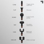 Sharper Image Powerboost Max Massage Gun - 6 Attachments, 7 Speeds, Quiet Motor| Deep Tissue Percussion Massager| Handheld Massage Tool for Back Shoulder Legs Full Body| Muscle Recovery & Pain Relief