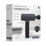Sharper Image Powerboost Max Massage Gun - 6 Attachments, 7 Speeds, Quiet Motor| Deep Tissue Percussion Massager| Handheld Massage Tool for Back Shoulder Legs Full Body| Muscle Recovery & Pain Relief