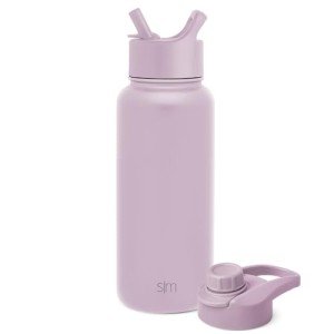 Simple Modern Water Bottle with Straw and Chug Lid Vacuum Insulated Stainless Steel Metal Thermos Bottles | Reusable Leak Proof BPA-Free Flask for Sports, Gym | Summit Collection | 32oz, Lavender Mist