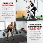 8FT x 4FT Extra Large Exercise Mat - PVC Floor Workout Mat with Carry Bag, Cleaning Cloth - Non slip Thick Workout Mats for Home Gym Flooring, Fitness Training Mat for Weights Pilates Cardio