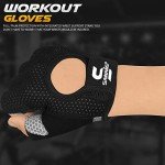 Workout Gloves for Men and Women Weight Lifting Gloves Gym Fitness Exercise Cycling Pull ups Microfiber Lightweight Breathable Non-Slip Silicone Padded Palm Grip Protection (Black, Small)