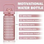 ST-YIBEN 64oz Large Motivational Water Bottle with Time Marker,Leakproof & BPA Free Half Gallon Big Water Bottle with Straw & Handle Tritan Frosted Water Jug for Women Men to Fitness,Gym,Sports