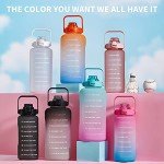 ST-YIBEN 64oz Large Motivational Water Bottle with Time Marker,Leakproof & BPA Free Half Gallon Big Water Bottle with Straw & Handle Tritan Frosted Water Jug for Women Men to Fitness,Gym,Sports