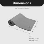 BalanceFrom All-Purpose 1-Inch Extra Thick High Density Anti-Tear Exercise Yoga Mat with Carrying Strap (Gray)