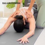 BalanceFrom All-Purpose 1-Inch Extra Thick High Density Anti-Tear Exercise Yoga Mat with Carrying Strap (Gray)