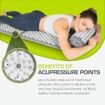 ProsourceFit Acupressure Mat and Pillow Set for Back/Neck Pain Relief and Muscle Relaxation, Grey