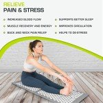 ProsourceFit Acupressure Mat and Pillow Set for Back/Neck Pain Relief and Muscle Relaxation, Grey