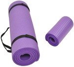 Fitvids All Purpose 1/2-Inch Extra Thick High Density Anti-Tear Exercise Yoga Mat and Knee Pad with Carrying Strap, Purple