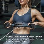 RYMNT Minimal Workout Gloves,Short Micro Weight Lifting Gloves Grip Pads with Full Palm Protection & Extra Grip for Men Women Weightlifting,Gym,Cross Training,Powerlifting,WODs.Black-Small