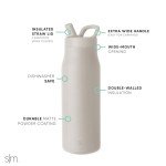 Simple Modern Water Bottle with Straw lid | Insulated Stainless Steel Thermos | Reusable Travel Water Bottles for Gym & Sports | Leak Proof & BPA Free | Mesa Collection | 34oz, Almond Birch