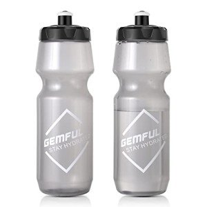GEMFUL Cycling Water Bottle BPA Free Reusable Bike Gym Fitness Clear Squirt Squeeze Bottles Sports Leakproof Bicycle Workout 24oz 2 Pack
