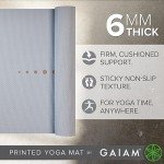 Gaiam Yoga Mat - Premium 6mm Print Extra Thick Non Slip Exercise & Fitness Mat for All Types of Yoga, Pilates & Floor Workouts - Violet Vision