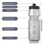 GEMFUL Cycling Water Bottle BPA Free Reusable Bike Gym Fitness Clear Squirt Squeeze Bottles Sports Leakproof Bicycle Workout 24oz 2 Pack