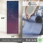 Gaiam Yoga Mat Premium Print Extra Thick Non Slip Exercise & Fitness Mat for All Types of Yoga, Pilates & Floor Workouts, Sublime Sky, 6mm
