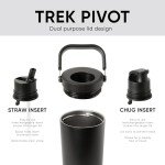 Simple Modern Trek Pivot | 40oz Flip Straw Tumbler with Handle | Water Bottle & Boot | Interchangeable Straw & Chug Lids | Insulated Stainless Steel Jug | Gym Sports Outdoors | Almond Birch