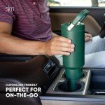 Simple Modern Trek Pivot | 40oz Flip Straw Tumbler with Handle | Water Bottle & Boot | Interchangeable Straw & Chug Lids | Insulated Stainless Steel Jug | Gym Sports Outdoors | Almond Birch