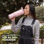 Simple Modern Trek Pivot | 40oz Flip Straw Tumbler with Handle | Water Bottle & Boot | Interchangeable Straw & Chug Lids | Insulated Stainless Steel Jug | Gym Sports Outdoors | Almond Birch