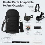 WixByti 64 oz Insulated Water Bottle with Straw (Cold for 48 Hrs), Half Gallon Stainless Steel Triple Wall Vacuum Sports Water Jug, Leakproof Hydro Cup Flask with Straw Spout Lids & DIY Stickers