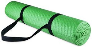 Fitvids All-Purpose 1/4-Inch High Density Anti-Tear Exercise Yoga Mat with Carrying Strap, Green