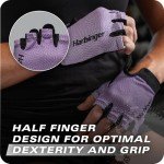 Power Gloves 3.0 - Durable Half Finger Weightlifting Gloves with Adjustable Wrist Closure, Breathable Leather Palm, Women's