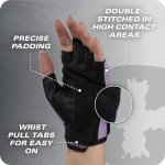 Power Gloves 3.0 - Durable Half Finger Weightlifting Gloves with Adjustable Wrist Closure, Breathable Leather Palm, Women's