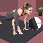 Hatha Yoga Extra Thick TPE Yoga Mat - 72"x 32" Thickness 1/2 Inch -Eco Friendly SGS Certified - With High Density Anti-Tear Exercise Mats For Home Gym Travel & Floor Outside (Black)…