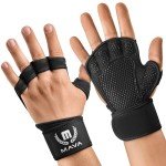 MAVA Open Gym Gloves for Men & Women; Padded Weight Lifting Gloves with Wrist Support for Comfort, Protection; Strong-Grip Fingerless Design for Men & Women; Anti-Sweat Gym Accessories