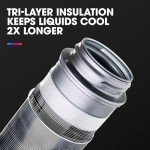 HydraPak | Polar Bottle - Polar Sport Insulated Water Bottle - BPA-Free, Sport & Bike Squeeze Bottle with Handle (Splash Multi, 600ml / 20oz)