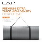 CAP High Density Exercise Mat with strap, 74"x24"x1" - Gray