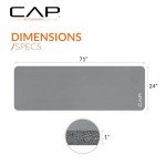 CAP High Density Exercise Mat with strap, 74"x24"x1" - Gray