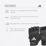 adidas Performance Gloves for Women and Men - Built-In Mesh Ventilation - Ergonomic Padding for Comfort and Grip - Adjustable Velcro Fastening - For Training, Sports, and General Fitness - Large