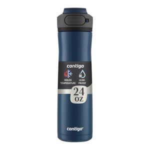 Contigo Cortland Chill 2.0 Blueberry Stainless Steel Water Bottle, Vacuum-Insulated, Spill-Proof Lid, 24oz, Ideal for Hot or Cold Drinks, Interchangeable Lid, Perfect for Kids & Adults