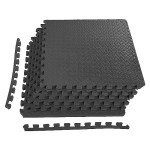 BalanceFrom Puzzle Exercise Mat with EVA Foam Interlocking Tiles for MMA, Exercise, Gymnastics and Home Gym Protective Flooring, 3/4" Thick, 24 Square Feet, Black