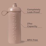HydroJug Squeeze - 27oz Water Bottles, Sports Water Bottle with Push Cap, Quick & Easy Hydration, Gym Water Bottles, Easy Squeeze Bottle, Mauve