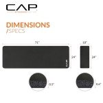 CAP Barbell High Density Exercise Yoga Mat with strap and Knee Pad 71"x24"x1/2" BLACK