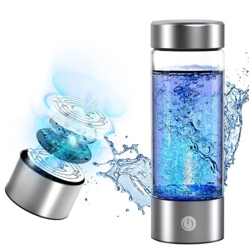 Hydrogen Water Bottle, 3000PPB Portable Hydrogen Water Ionizer Machine, Rechargeable Hydrogen Water Bottle Generator,with SPE & PEM, Hydrogen Water Cup for Exercise, Travel, Home, Office(1pcs)
