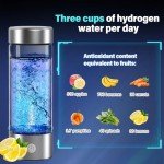 Hydrogen Water Bottle, 3000PPB Portable Hydrogen Water Ionizer Machine, Rechargeable Hydrogen Water Bottle Generator,with SPE & PEM, Hydrogen Water Cup for Exercise, Travel, Home, Office(1pcs)