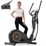 YAMO Hyper-Quiet Elliptical Trainer with Pulse Monitor