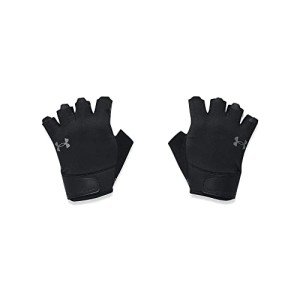 Under Armour Men's Training Half Finger Gloves , (001) Black / Black / Pitch Gray, Medium